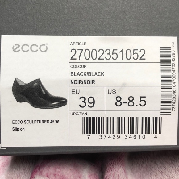 Black ECCO sculptured 45W shoes (slip on) - Picture 8 of 8
